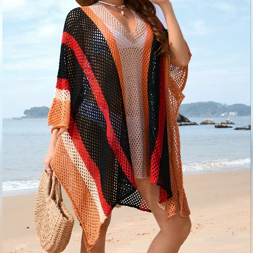 Luminous Sands Openwork Coverup - Black